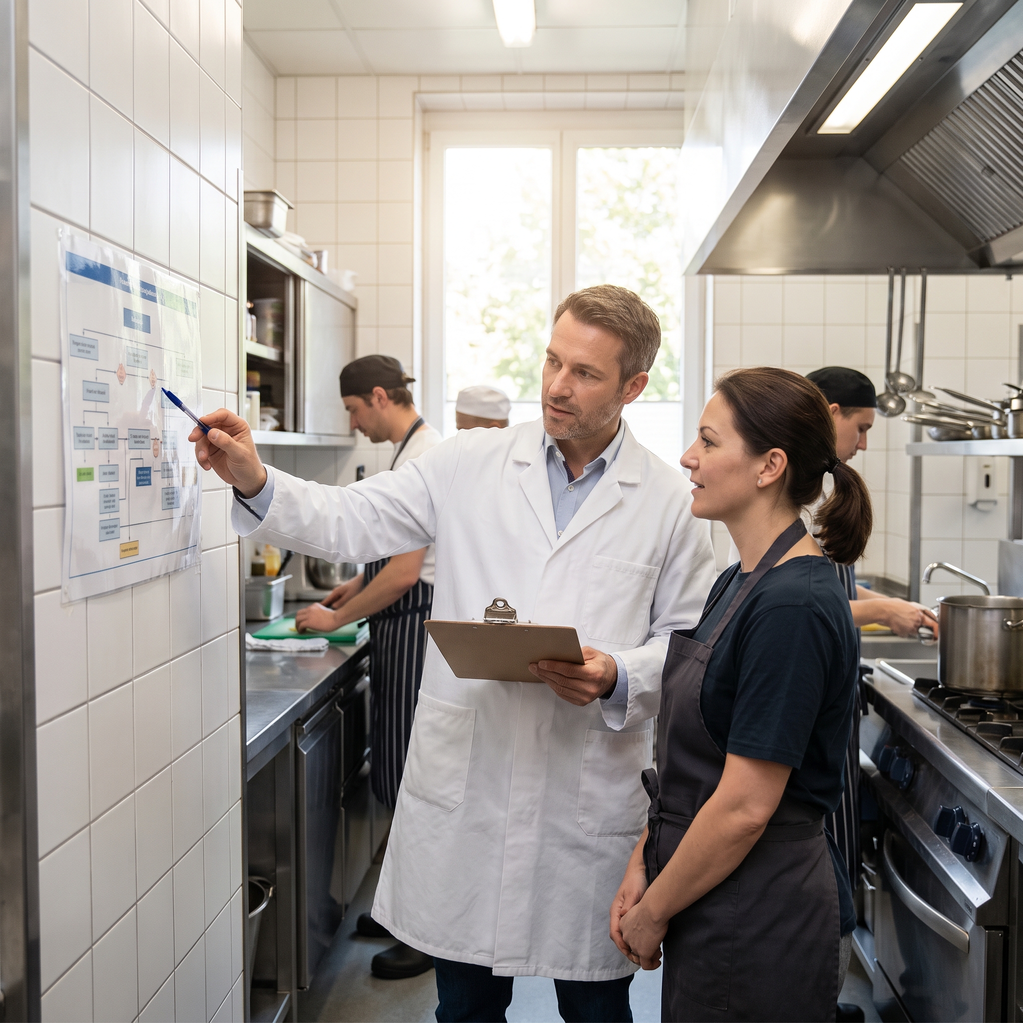 Cozinha profissional — segurança alimentar em prática